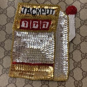 Vintage JACKPOT sequin patch NOS appliqué 5”x6”